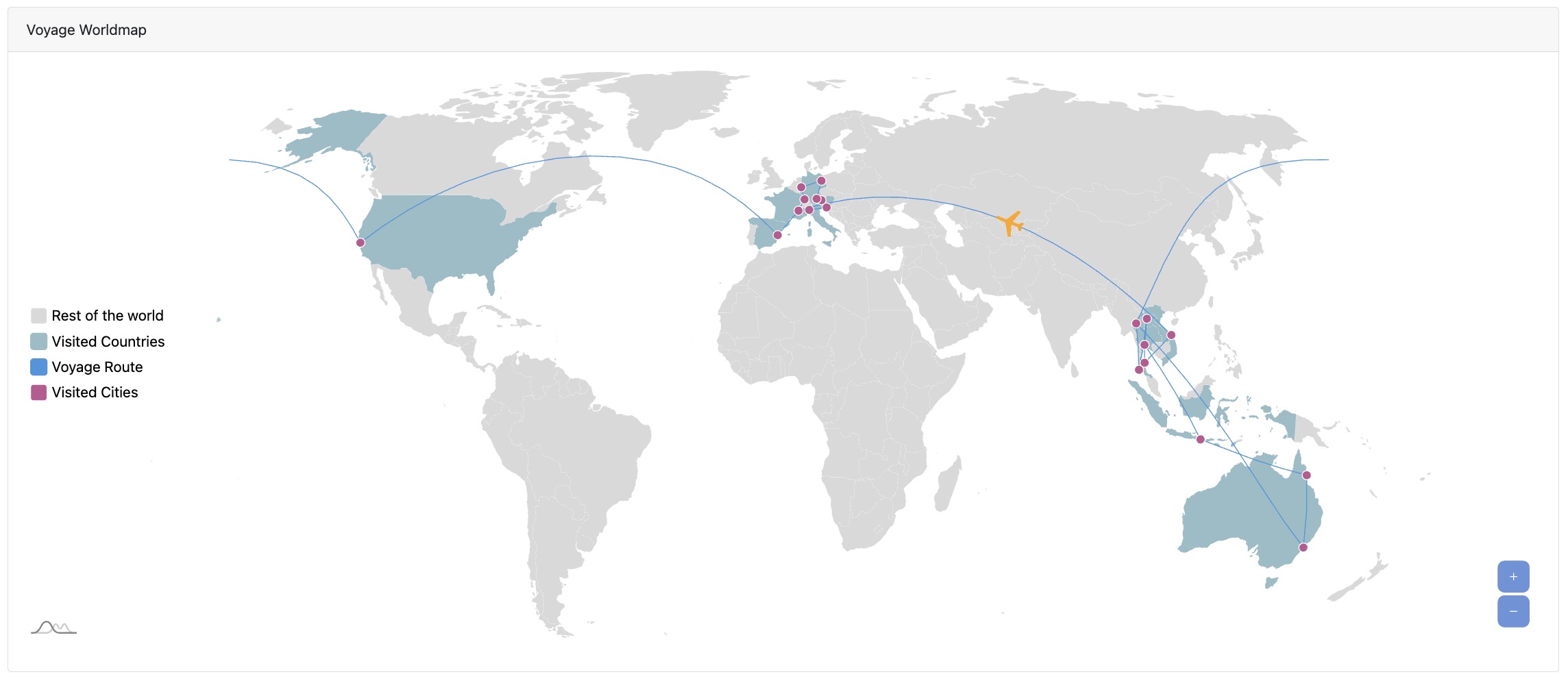 Voyage world map view